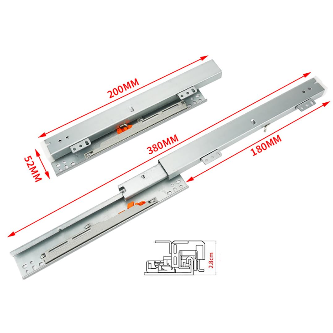 スライドレール 重量用 120 KG、底付けタイプ600 mm、3段引き ランプ C203V スライドレール底引きタイプ（レール長さ：300mm～600mm