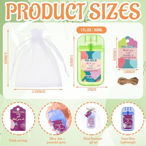 Image of 72 Pcs Mini Sanitizer Spray Bulk Travel Size Portable, Keychain, Pink