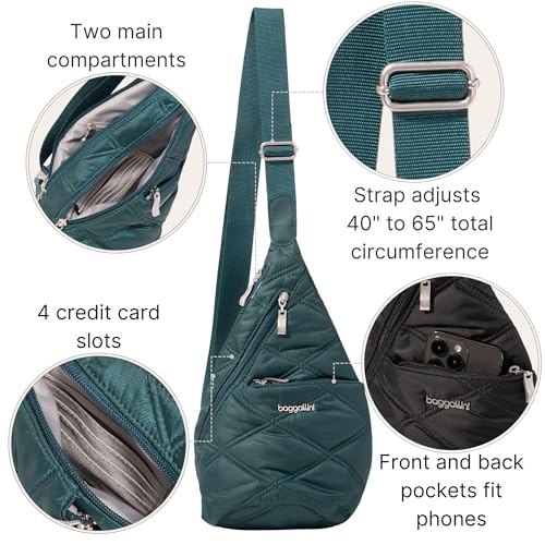 Image of Baggallini Mini Sling - 12x7 Sling Crossbody Bag Backpack with Adjustable Shoulder Strap