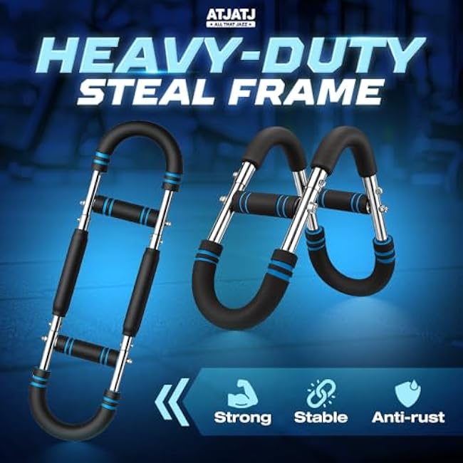 3-Level (50¨C100lbs) Twister Arm Trainer, Adjustable Chest & Bicep Workout Equipment for Men, Detachable Home Gym Shoulders and Forearms Muscle Training Fitness with Steel Frame & Ergonomic Handles