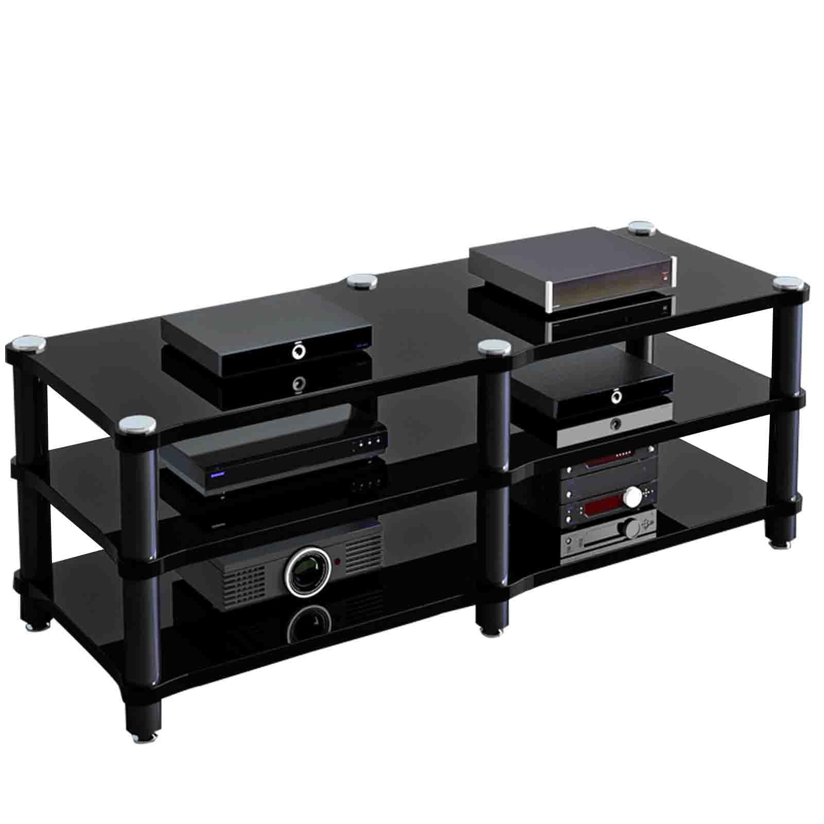 Cinema Audio Equipment Bracket Professional Amplifier Bracket Home Audio Bracket Luxurious and Beautiful Structure is Solid Do not Hurt The Equipment (Color : Black, Size : 120 * 48 * 54cm)