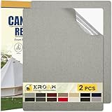 Flicken Selbstklebend Stoff Hellgrau, 21x30cm Selbstklebender Stoff, Zelt Reparaturset, Canvas Reparatur Patch, Textilklebeband Wasserfest Outdoor für Sofas, Autositz, Sonnenschirm, Markise