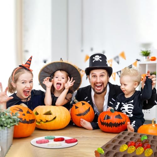 Forma silikonowa z czaszką, 2 sztuki, z 1 zakraplaczem, silikonowa forma na Halloween, pralinki, trupia czaszka, silikonowa forma do czekolady, cukierków, galaretek, pralinek, kostek lodu, mydła (40