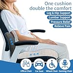 Memory Foam Seat Cushion,Office Chair Cushion with Lumbar Support for Back Pressure Relief, Car Seat Cushion with Adjustable Strap,Sciatica Pad Cushions for Car,Truck, Desk,Gaming Chair - Image 3