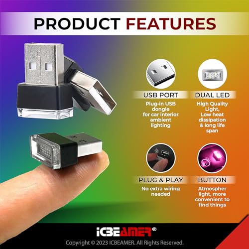 image for ICBEAMER 1 pc Pink Purple Universal USB Interface Plug-in Miniature Ni