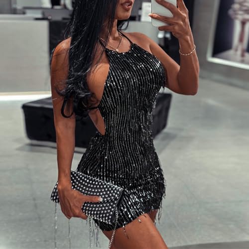 Robe à paillettes dos ouvert pour briller en soirée - 2