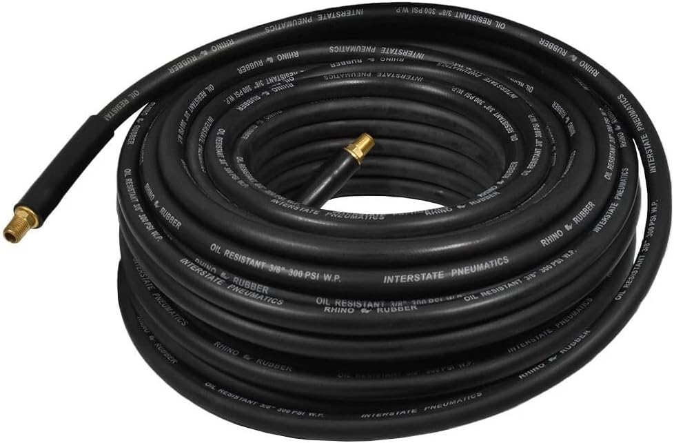 HA66-050E 50' ft Air Hose Black Rubber 3/8" Hose Diameter 1/4" NPT Male 300 PSI