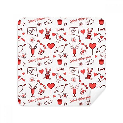 Chiffon de nettoyage Saint Valentin en suédine pour écrans et lunettes - Lot de 2