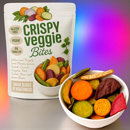 MIJOMA Knusprige Gemüsechips 3x90g – Veganer Gemüsesnack mit Meersalz – Glutenfrei, Halal, Kosher – Ohne Transfette – Wiederverschließbar – Bunt, knusprig, natürlich
