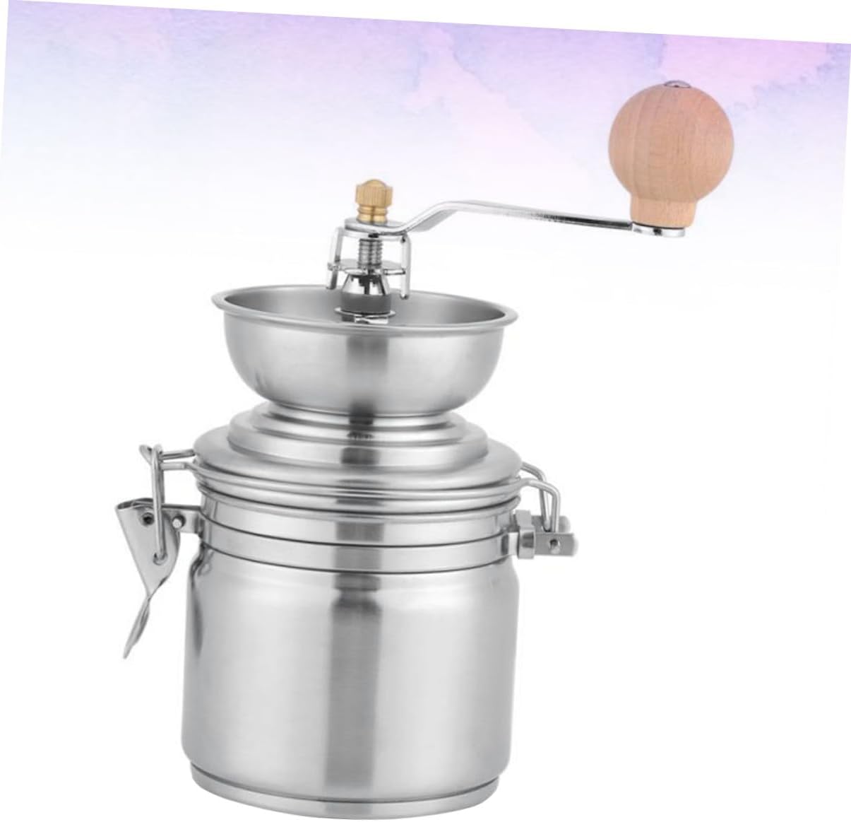 Ciieeo Manual Stainless Steel Coffee Bean Grinder Hand Crank Conical Burr Mill for Kitchen and Outdoor Travel Compact Coffee Grinder Pepper Spice Grinding Tool