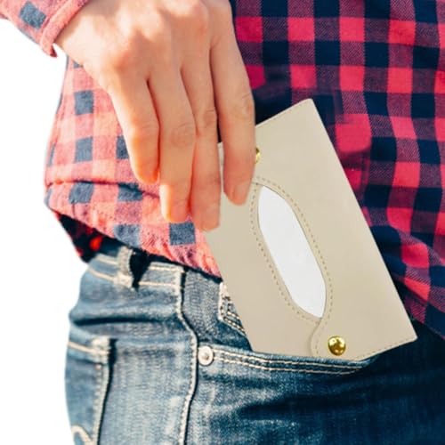 Porta Pañuelos PU - Elegante De Pañu Elos para Bolso, Bolso O Coche | Prácticos Accesorios De Bolsillo | Diseño Delgado, Portátil, Fácil De Llenar, Multicolor
