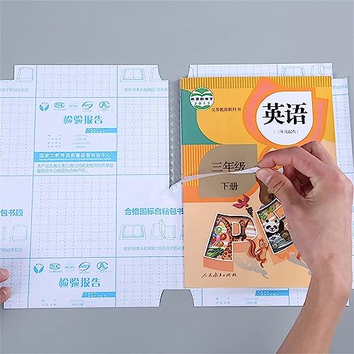 Image of Transparent Self-Adhesive Book Cover Film - 60 Sheets (20 Each of 3 Sizes) | Waterproof Paper Sticker for Protection Textbook Covering Office Use | Easy-to-Apply Book Binding Sheets (60)