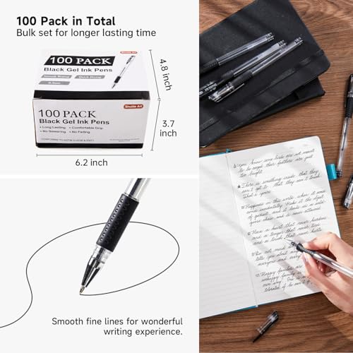 Bolígrafos Gel Shuttle Art 100 unidades tinta negra fina miniatura 3