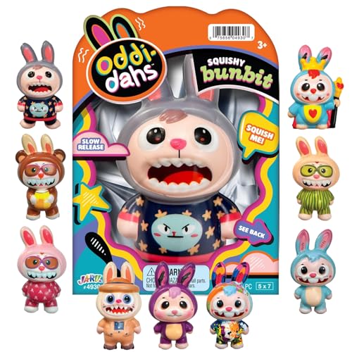 JA-RU Oddi-Dahs Squishy Bunbit Slow Rising Squishy Toy. Soft Squeeze Bunny Figures for Kids, Party Favors, Easter Basket Stuffers, Goodie Bag Fillers. 4930 (1 Unit, Squishy Bunbit)