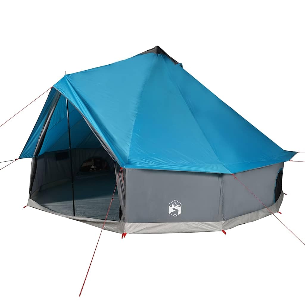vidaXL Family Tent Tipi, 8-Person Camping Tent for Family in Traveling Beach Hiking Fishing, Lightweight Dome Tent, Blue Waterproof