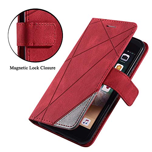 Asuwish Compatible With Samsung Galaxy Note 8 Wallet Case And Tempered Glass Screen Protector Leather Flip Cover Card Holder Stand Cell Phone Cases For Glaxay Note8 Not S8 Galaxies Gaxaly Women Red #TOP5