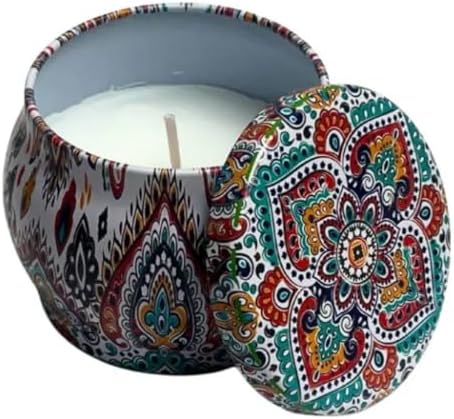 Vela Aromática Decorativa em Lata Design Mandala Cores Diversas, ...