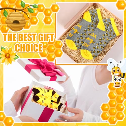 Image of Xuhal 20 Pairs Bee Socks for Women Funny Bee Day Gifts Bulk Cotton Ankle Socks for Honeybee Lover Holiday Birthday Gifts