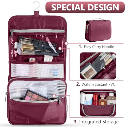 Image of 8 Set Packing Cubes for Travel, Gifts for Women Mom,Anti-Tearing Suitcase Organizer for Luggage with Shoe & Hanging Toiletry Bag,OlarHike Vacation Essentials & Accessories for Cruise Ship,Wine
