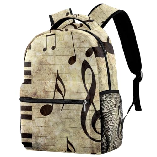 Sac à dos d'école fille et garçon imprimé piano 29x20x40cm