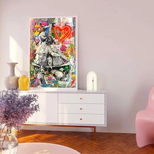 Affiche d'amour et art mural graffiti pour sublimer le salon