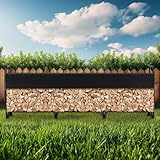 GOCAPTAIN 12FT Firewood Rack with Cover,Outdoor/Indoor Firewood Storage Holder with Anti-Rust Coating & Waterproof Cover