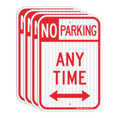 Panneau No Parking de 45x30 cm en aluminium fléché pour signalisation extérieure