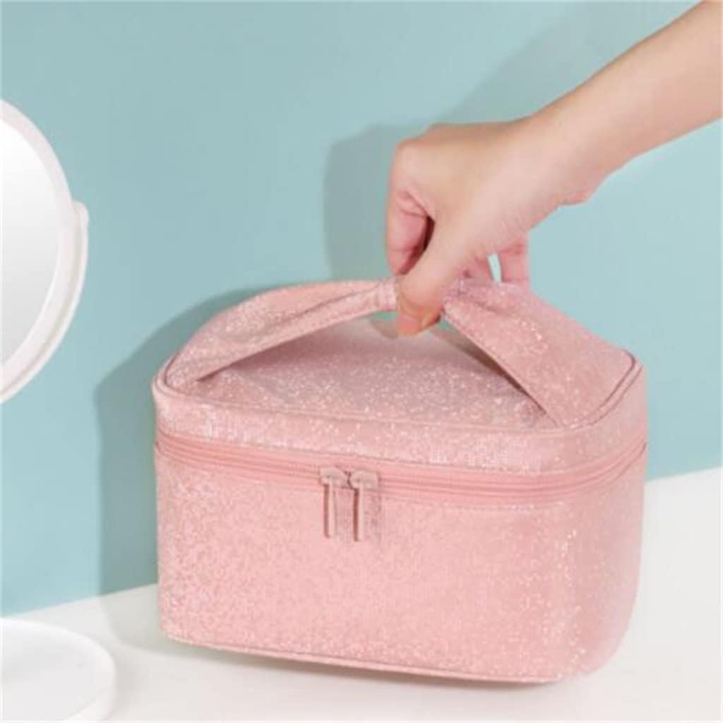 Makeup bag for women, large capacity partition, cosmetics storage, convenient to carry when going out, travel, and wash image 4