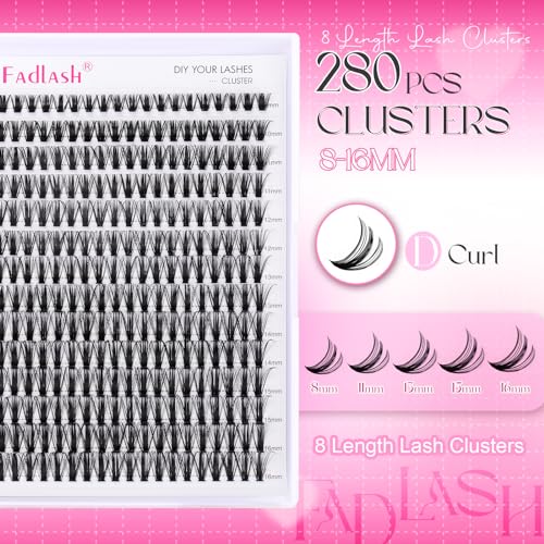 FADLASH 50pcs 0.07mm D Curl 8-16mm 50D Wispy Reusable Soft Fluffy Cluster Lashes DIY Eyelash Extensions, 50P816-07D - Image 2