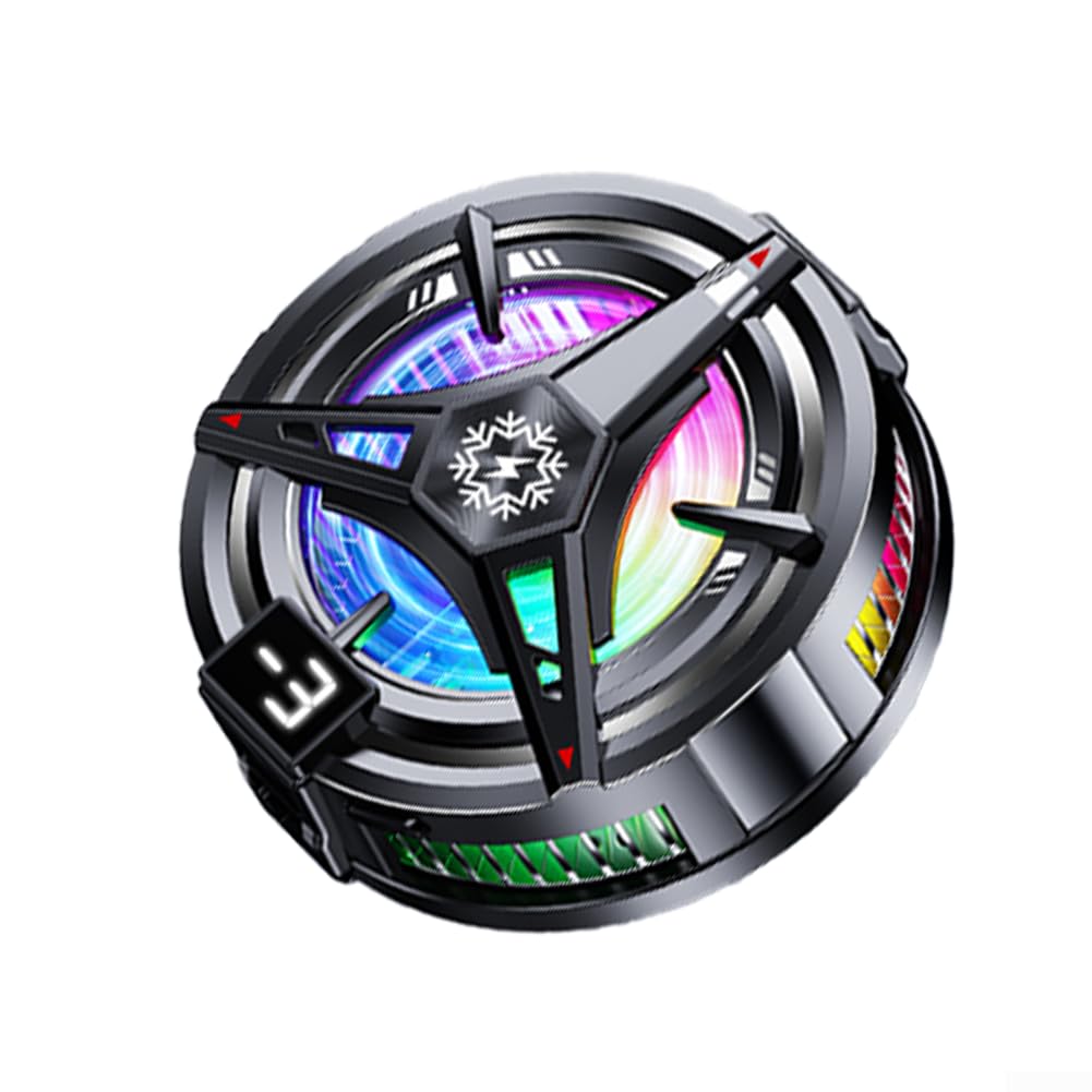 Handy-Kühler mit magnetischer Halbleiter-Kühlung, RGB-Lichtmuster und leisem Lüfterbetrieb für nachhaltige mobile Leistung (schwarz)