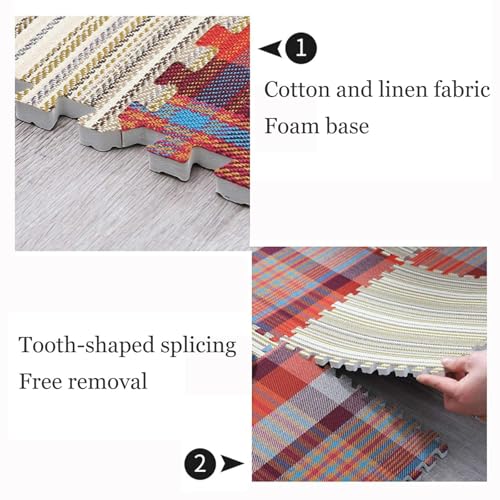 Dalles moquette emboîtables pour chambre | Tapis kaki doux et isolant - 4