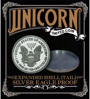 Expanded shell ; Silver Eagle Proof (Tail) by Unicorn Gaffed Coin - Trick
