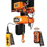Prowinch 1 Ton (2200 lb) 208~240/440~480V 1-Speed Electric Chain Hoist with Power Trolley, 20 ft. FEC G80 Japan Chain, H4 Duty Rating, and Wireless Control for efficient, Precise Industrial Lifting