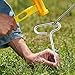 ALLTOOALL Tent Pegs Ground Stake, 13Pcs Metal Ground Anchors Tool for Shelter Tent Shanty, with Reducing Sleeve, Bungee Cord Balls & Carry Bag for Easy Setup