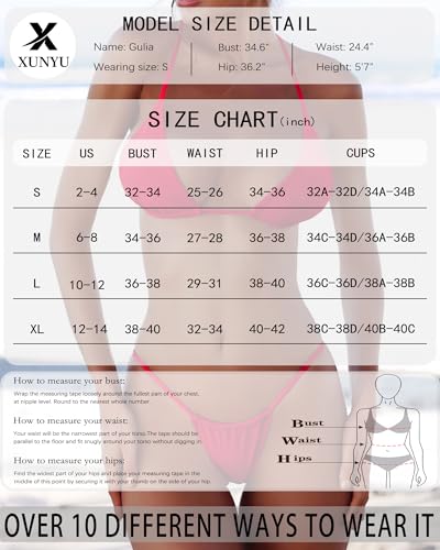 Image of XUNYU Thong Bikini Sets for Women - Brazilian Micro String Bikinis Sexy Two Piece Swimsuit Triangle Top Halter Bathing Suits