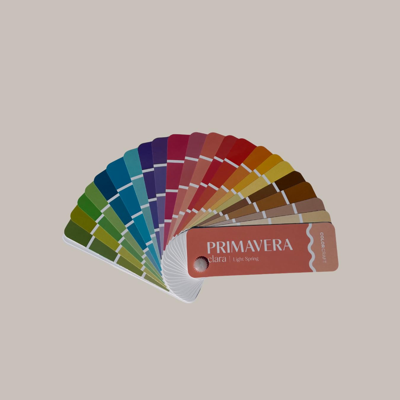 Light Spring Palette Color Fan Card, Practical Color Guide for Smart Shopping, Outfit Planning; Primavera Clara