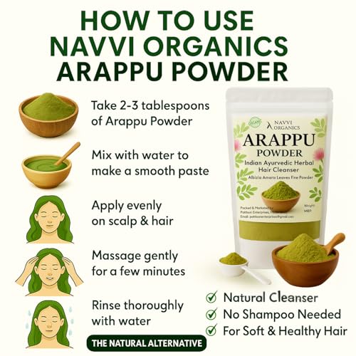 Image of Arappu Powder 250G Pure and Natural Albizia Amara | 100% Organic and Sustainable | Indian Ayurvedic Hair Conditioner, 1 Count