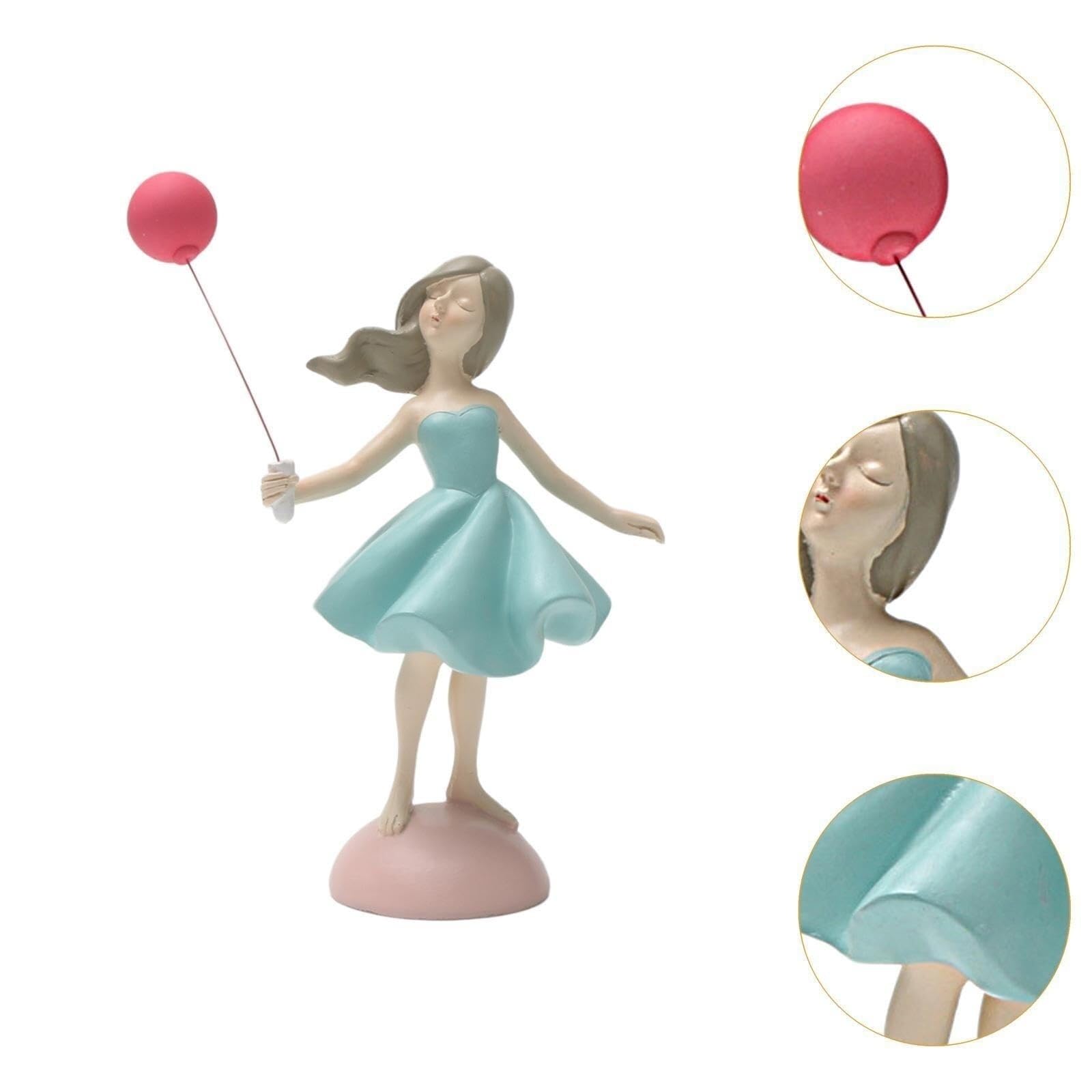 Decoración para el hogar Estatuilla Ballet Chica Sosteniendo Globo Estatua Coleccionable Artesanía Adorno Decorativo Regalos para recién Casados(Standing Girl)