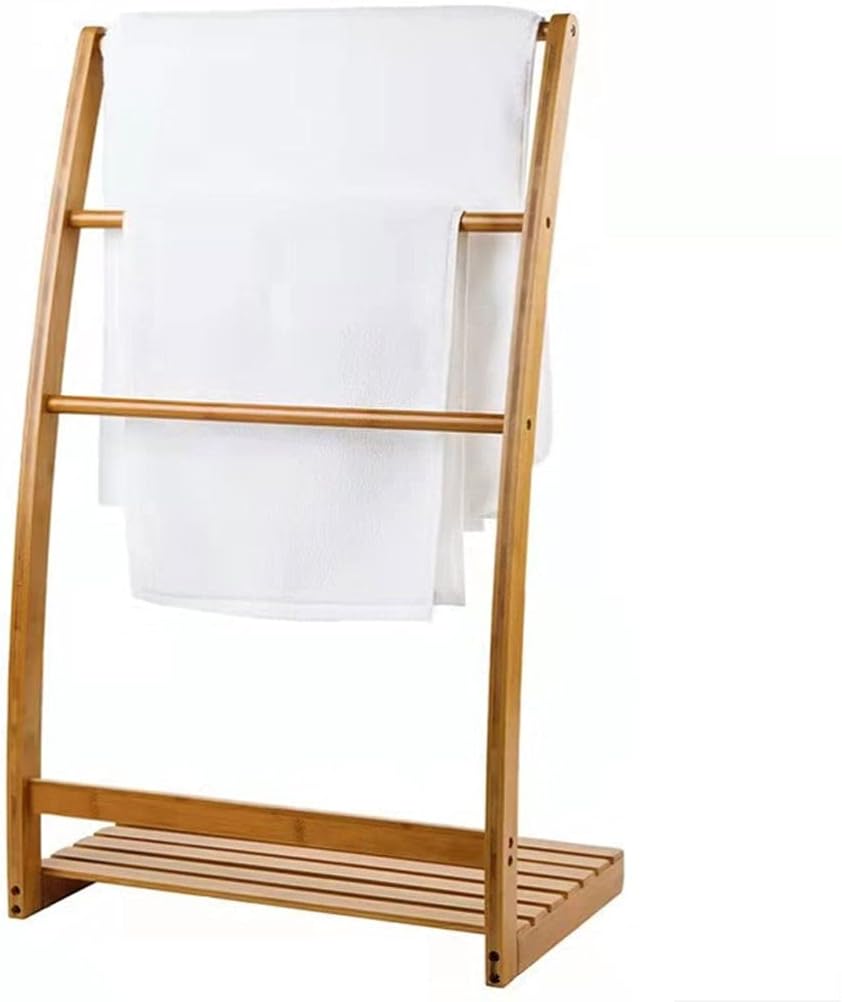 ショップ タオルラック付き竹のバスルーム収納マルチ機能のオープンバスルームオーガナイザー用ランドリーベッドルーム（ナチュラル）  タオルラック付き竹のバスルーム収納マルチ機能のオープンバス