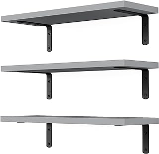 Floating Shelves, 3 Sets Wall Wooden Shelves for Décor, Mounted Bathroom Shelf S