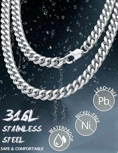 Image of Jstyle 3.5mm Stainless Steel Cuban Link Chain Necklace for Men Women