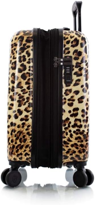 review Heys America Black Leopard 21-Inch Hardside Carry-On Spinner (Brown Leopard)