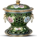 Traditioneller Mongolischer Rindfleisch-hotpot Aus Kupfer, Ideal Für Zuhause Und Restaurants. Mit Deckel, Griffen Und Geteiltem Design Für Shabu-Gerichte. Green One Size