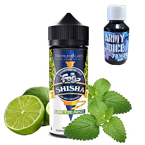 Dr. Fog Shisha Aroma Limette Minze - Shake-and-Vape - Zum Mischen mit Basisliquid für E-Liquid - 30 ml - Plus 100ml…