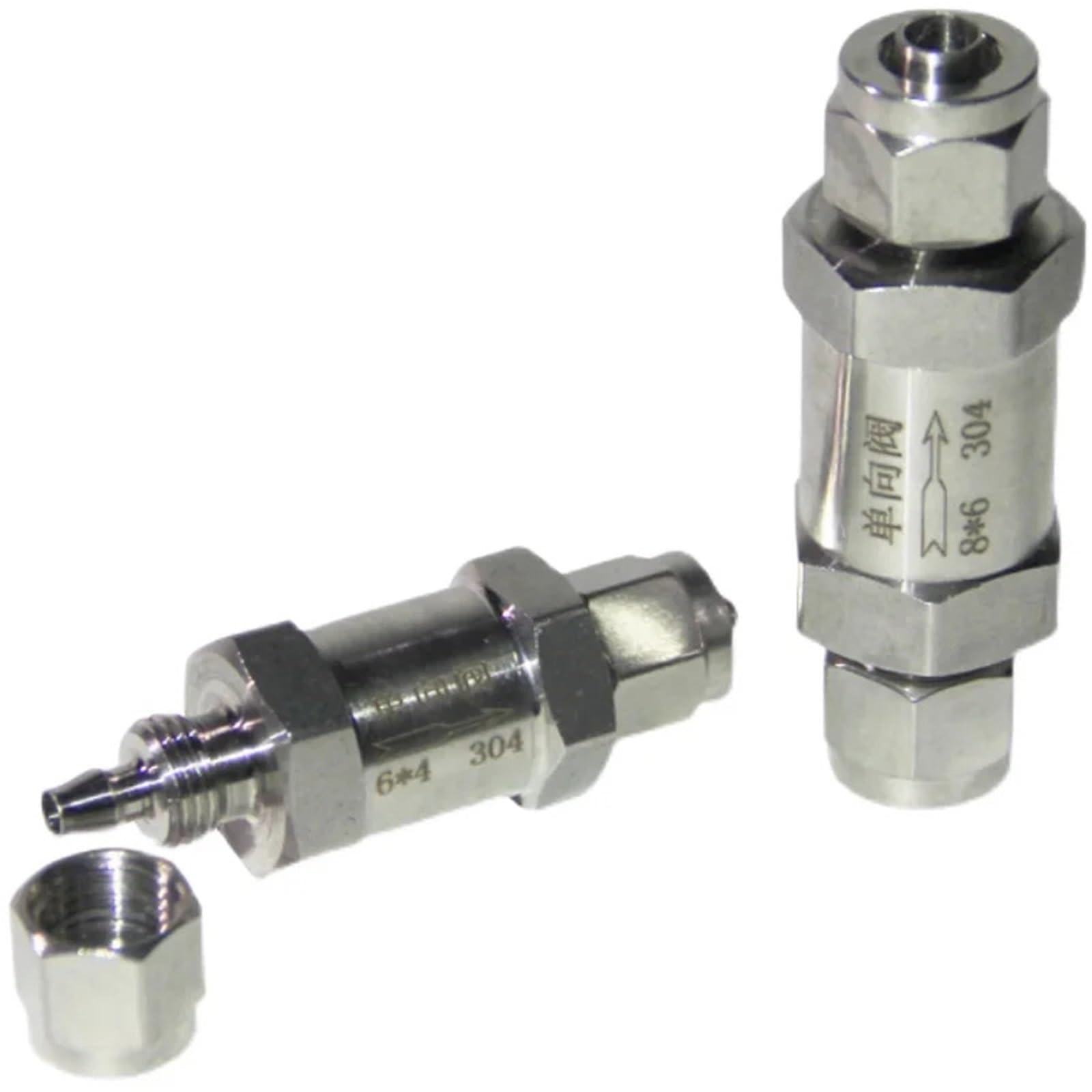 Uyzndkvsi Fit 10X6.5mm Hose 6 8 10 12Mm Check Valve 1 Way Non-Return Inline 304 Stainless Steel(Fit 10X6.5mm Hose)