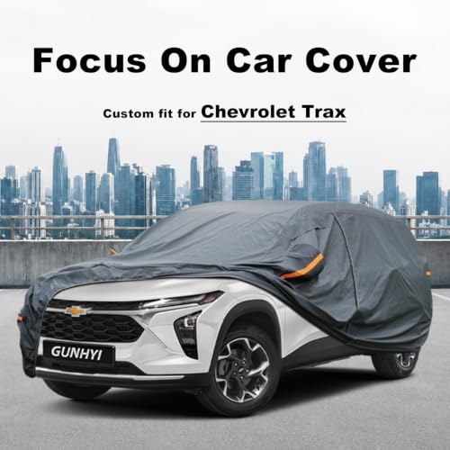 Image of GUNHYI Premium Car Cover Custom Fit Chevrolet Chevy Trax (2013-2026), 16 Layers Heavy Duty Car Cover Waterproof All Weather with Zipper Door for Sun Rain Snow Dust Uv Protection