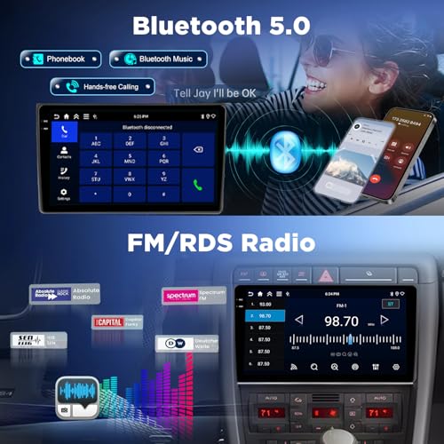 [4+128G] for Audi A4 S4 RS4 2002-2008 Android Radio: NHOPEEW 9 inch Incell Touchscreen Stereo - Wireless Carplay and Android Auto, 5G/WiFi, GPS, BT 5.0 + Rearview Camera + Upgrade Canbus&Harness by NHOPEEW - Used condition - Image 6