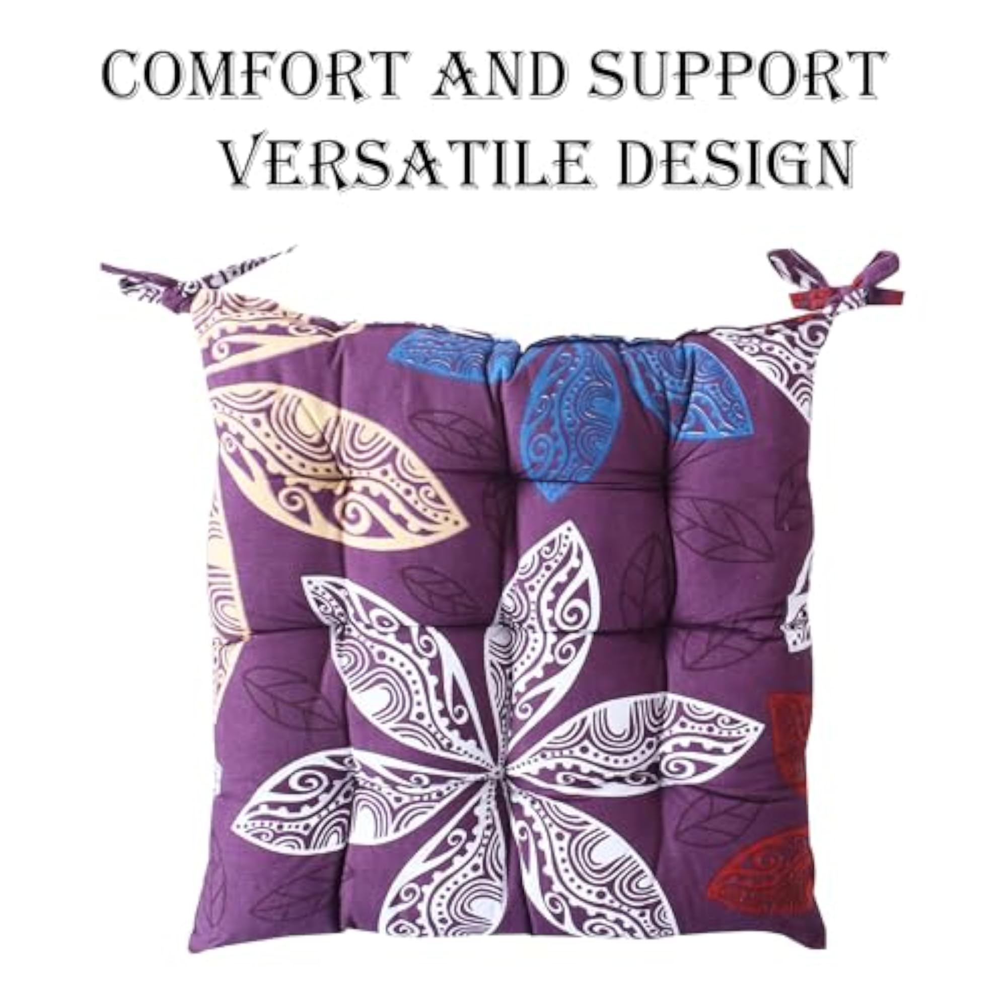 Comfort Microfiber Chair Cushion with Flower Print