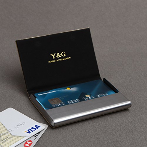 Y&G Ydc05A13 Light Gold Black Business Dad Leather Card Holder Holidays Business Card Cases With Gift Box #TOP2