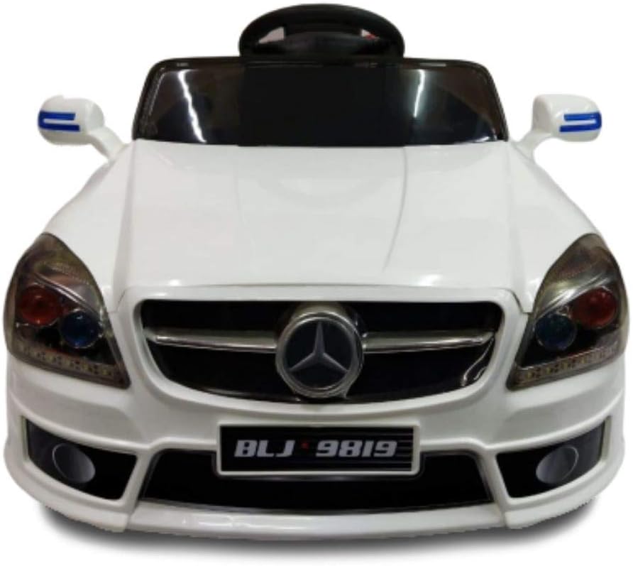 Ride On Electric Motor Car with Remote and Self Drive Steering 2- 8 Years ( White- BLJ 9819)